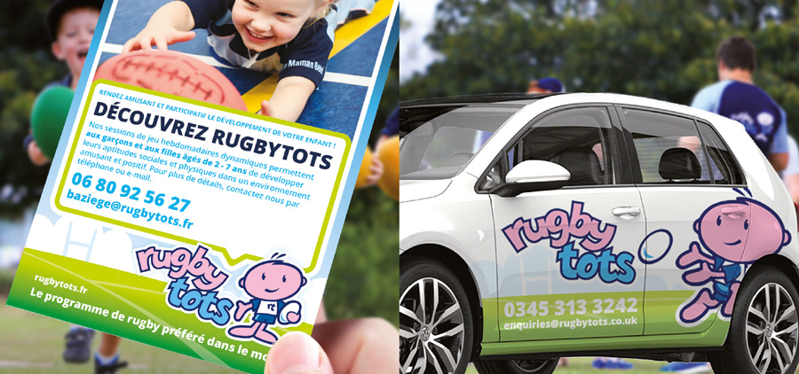 Flyer Rugbytots et graphiques de voiture